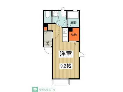 ラ・ポルト(ワンルーム/1階)の間取り写真