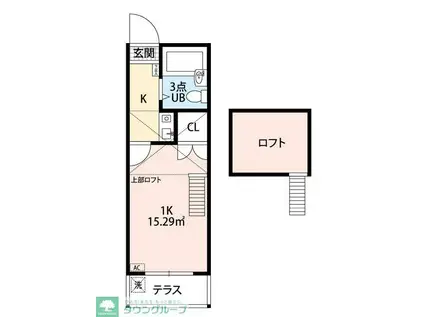 アクアミツナオII(1K/1階)の間取り写真