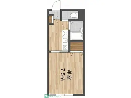 アパートメントカヤ中原(1K/3階)の間取り写真