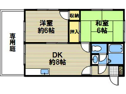 パールハイツ(2DK/1階)の間取り写真