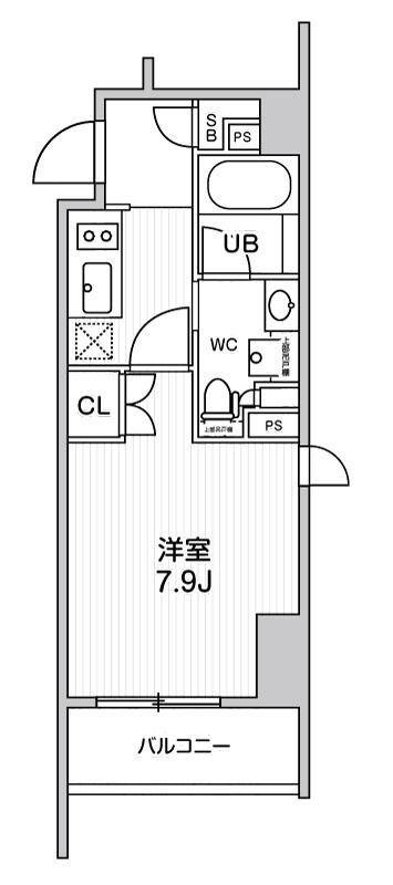 シーズンフラッツ新高円寺(1K/4階)の間取り写真