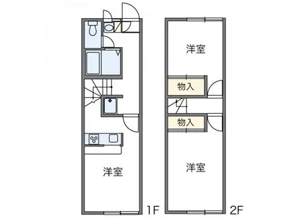 レオパレス蓮池(2DK/1階)の間取り写真