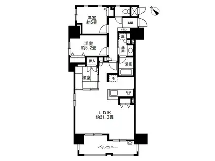 エイリックスタイル姪浜レクリア(3LDK/5階)の間取り写真