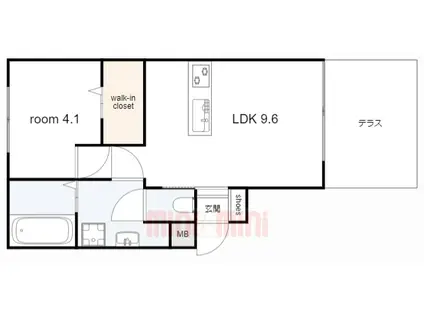 センプレヴィータ仁川(1LDK/1階)の間取り写真