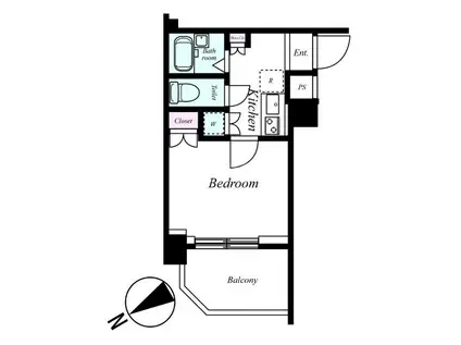 スカイコート池上壱番館(1K/6階)の間取り写真