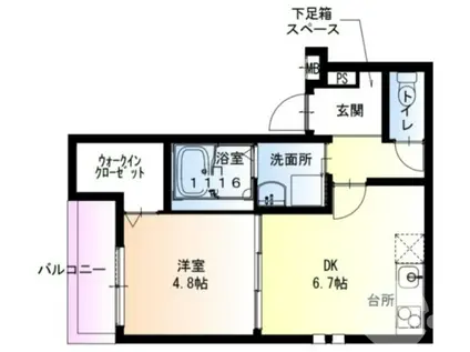 フジパレス堺鳳駅北ウエスト(1DK/2階)の間取り写真