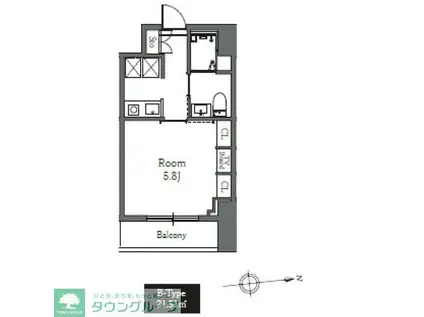 TOTSU RESIDENCE SHIBA(1K/2階)の間取り写真