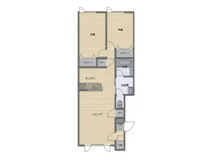 ソレイユDSII(2LDK/2階)の間取り写真