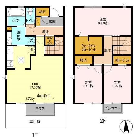BLESS HOUSE柏西町D(3LDK/1階)の間取り写真