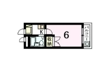 エトワール桂(1K/1階)の間取り写真