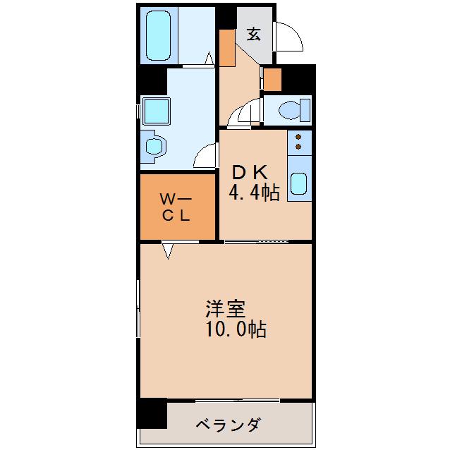 サンステージ泉(1DK/10階)の間取り写真
