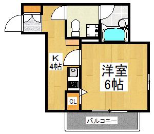 キャトルセゾン(1K/1階)の間取り写真