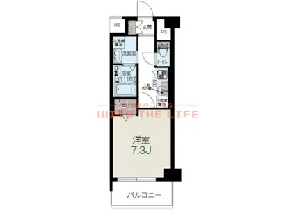 ELGRAND久留米(1K/4階)の間取り写真