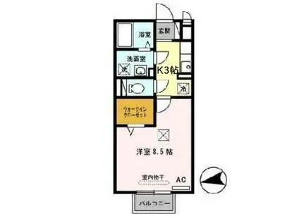 セントヒルズ(1K/2階)の間取り写真