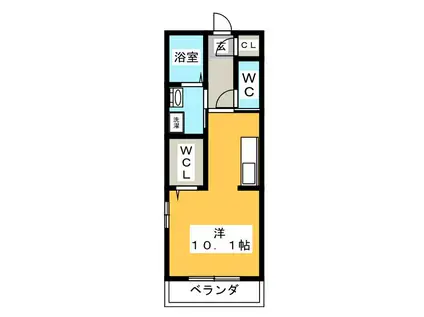 RIVERSCAPE TOKI(ワンルーム/1階)の間取り写真