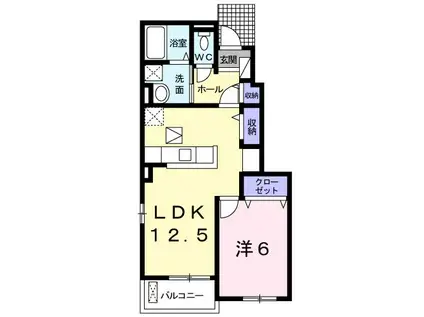 グレイスメゾンII(1LDK/1階)の間取り写真