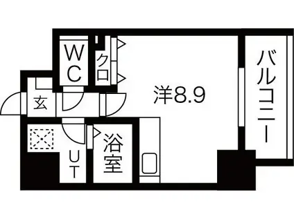 アレーヌコート新瑞橋(ワンルーム/7階)の間取り写真