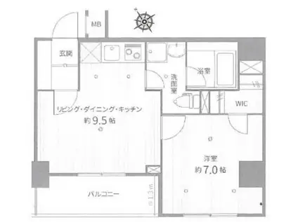 サンスタレ西浅草(1LDK/3階)の間取り写真