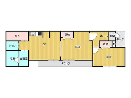 ノアール リシェ(2DK/1階)の間取り写真