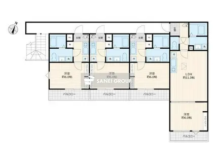 GLOWDIA(1K/1階)の間取り写真