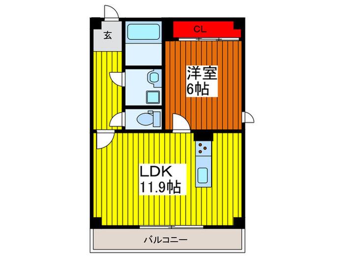 BLESS GARDEN THE RESIDENCE(1LDK/3階)の間取り写真