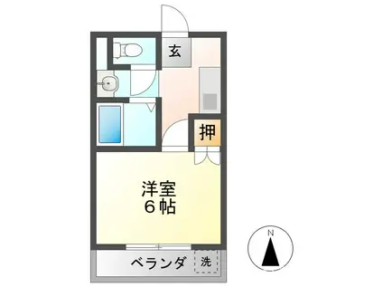 トーゴーハイツ(1K/2階)の間取り写真