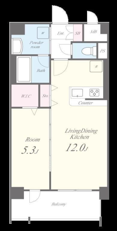 LEGEND紺屋町(1LDK/7階)の間取り写真