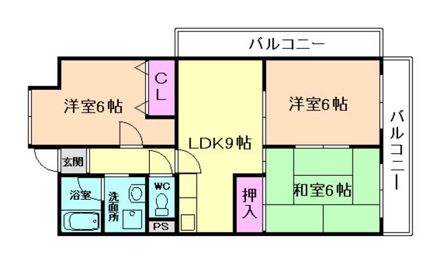 グリーンヒル池田(3LDK/1階)の間取り写真