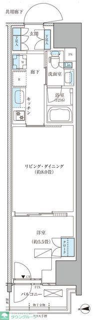 パークアクシス品川天王洲アイル(1LDK/7階)の間取り写真