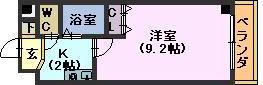 シティライフ田代(1K/3階)の間取り写真