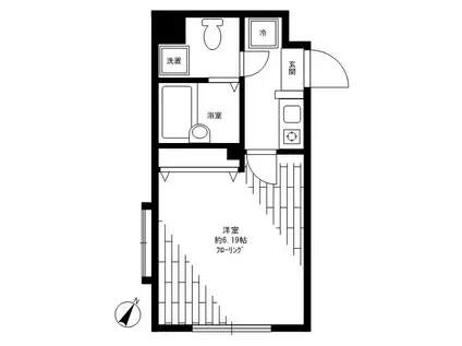 グリーンコート(1K/4階)の間取り写真