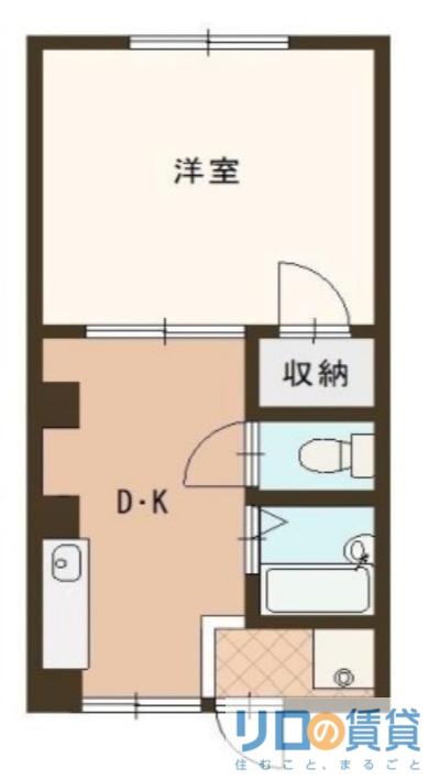 コーポサーティン(1DK/4階)の間取り写真