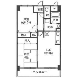 七道駅前マンション(2LDK/5階)の間取り写真