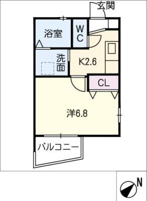 TIERRA安城 ウエスト(1K/3階)の間取り写真