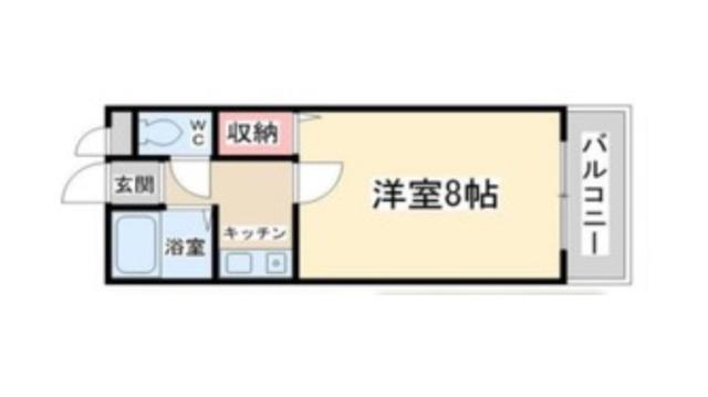南海高野線 百舌鳥八幡駅 徒歩5分 4階建 築31年(1K/3階)の間取り写真