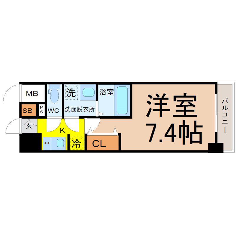 S-RESIDENCE豊国通(1K/10階)の間取り写真