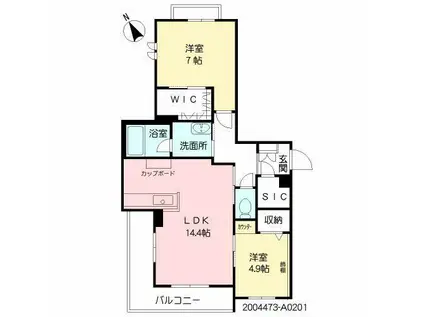 SHAMAISON EST MA-MA(2LDK/2階)の間取り写真