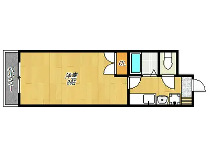 エスペランサ野崎(1K/3階)の間取り写真