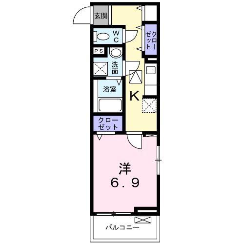 ラ・トゥール湘南台(1K/1階)の間取り写真
