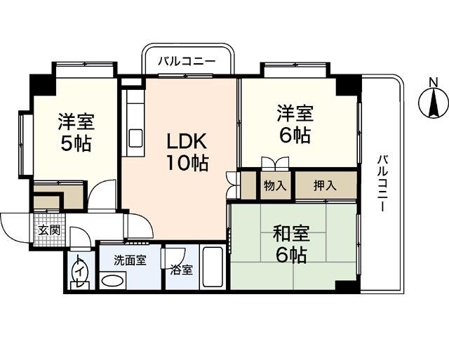 エイトバレー鈴が台(3LDK/9階)の間取り写真