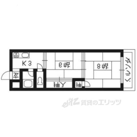 福御マンション(2K/3階)の間取り写真