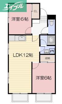 メゾンニューライフA(2LDK/1階)の間取り写真