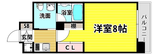 エスライズ北堀江スワン(1K/6階)の間取り写真