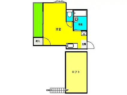 EPOCH大橋南(1K/2階)の間取り写真