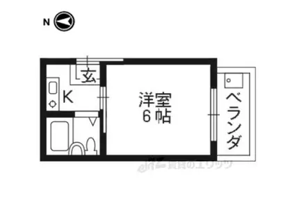 ヴィラ羽束師(1K/3階)の間取り写真