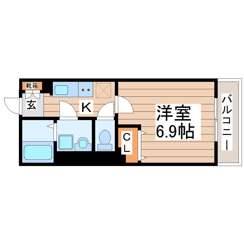 エクセランコート(1K/2階)の間取り写真