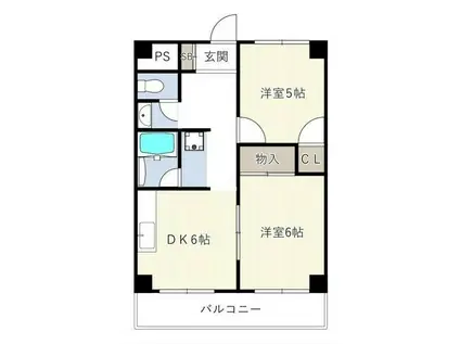 トーカド宮崎台(2DK/2階)の間取り写真