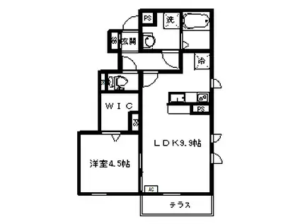 サザンガーデン(1LDK/1階)の間取り写真