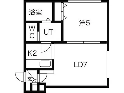 リラコート澄川(1DK/2階)の間取り写真