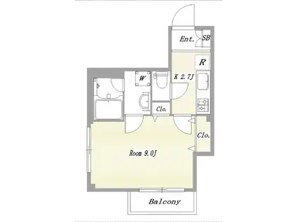 リヴィエール押上(1K/1階)の間取り写真